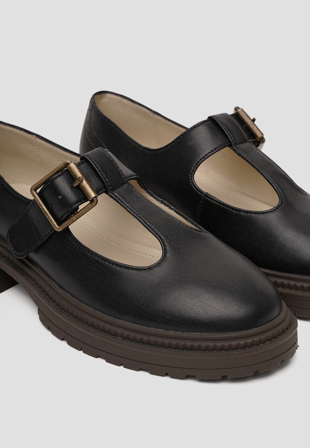 MARY JANE T-STRAP MICROFIBER NAPA BLACK