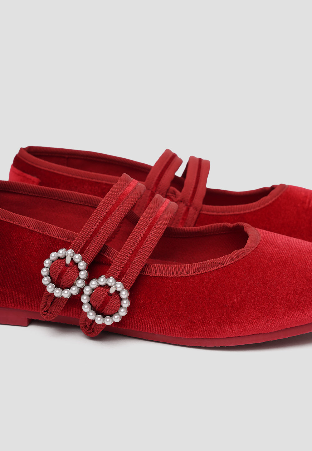 MARY JANE DOUBLE STRAP VELVET LIPSTICK