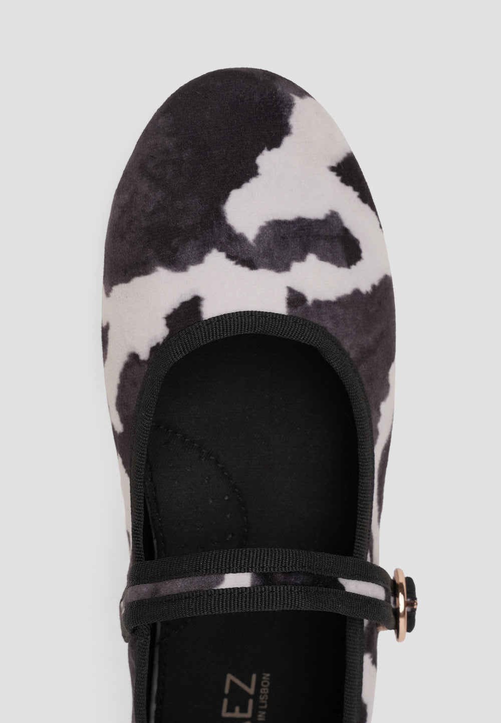 MARY JANE VELVET COW BLACK