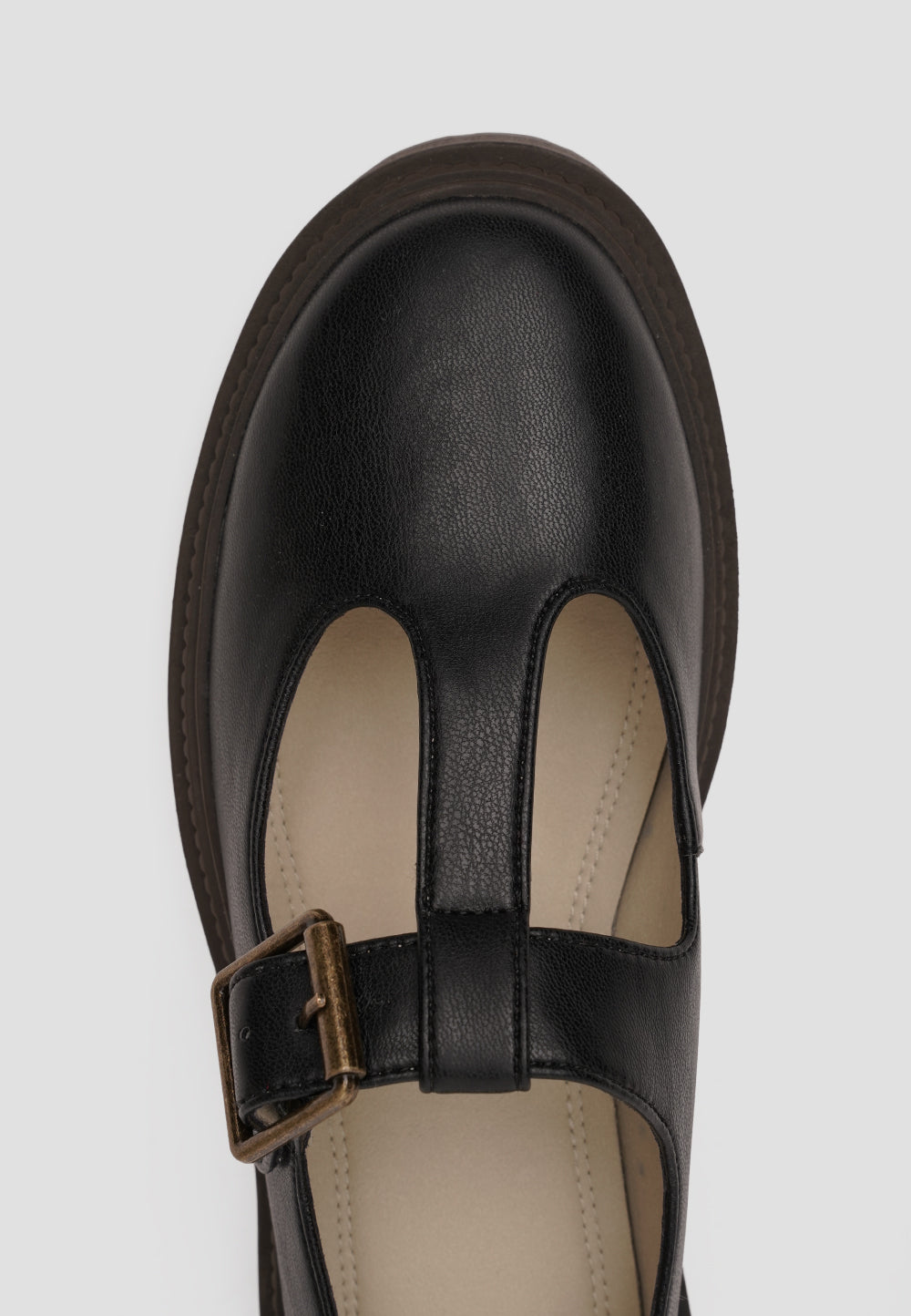 MARY JANE T-STRAP MICROFIBER NAPA BLACK