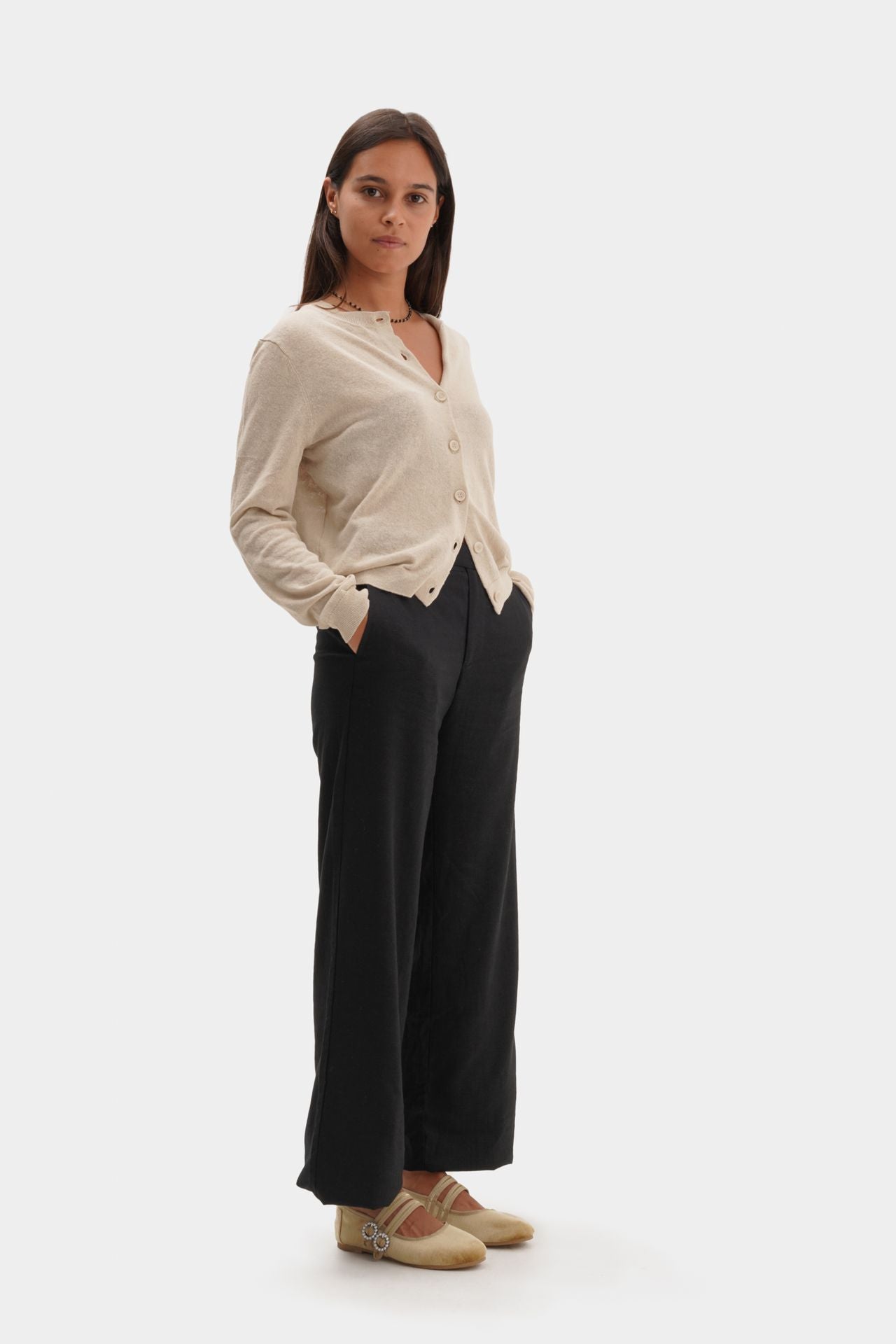 MARY JANE DOUBLE STRAP VELVET VANILLA