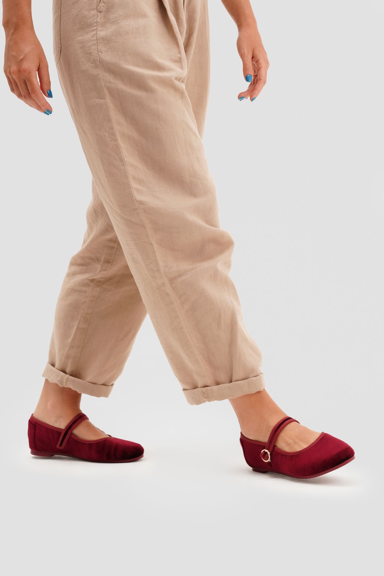 MARY JANE VELVET BURGUNDY