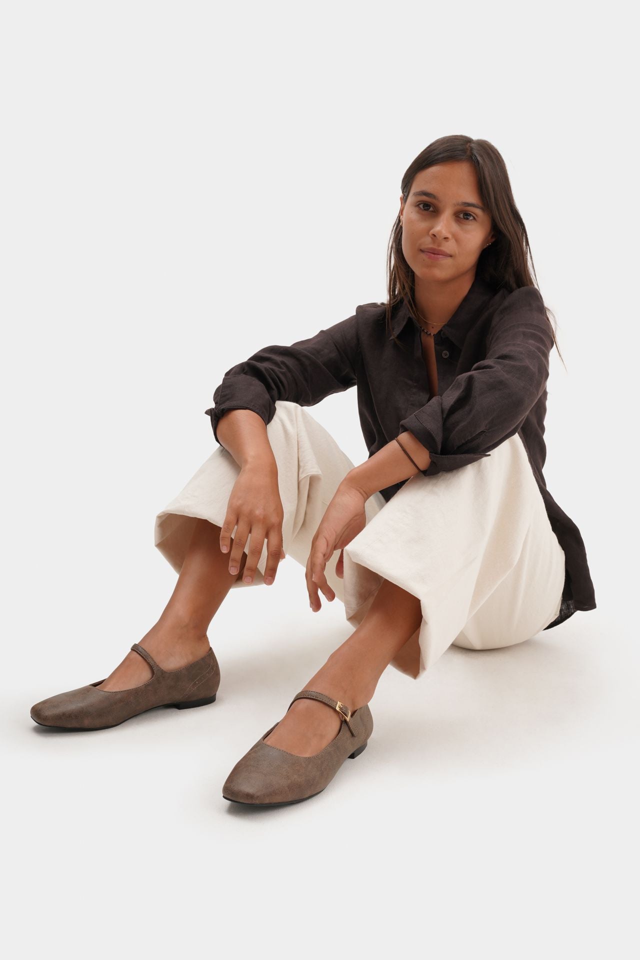 BALLET FLATS MICROFIBER NAPA ESPRESSO