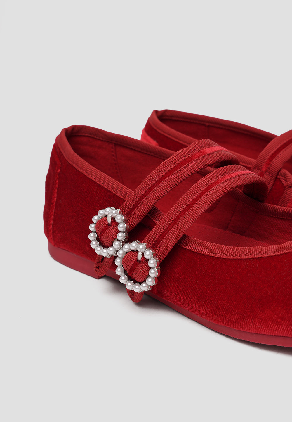 MARY JANE DOUBLE STRAP VELVET LIPSTICK