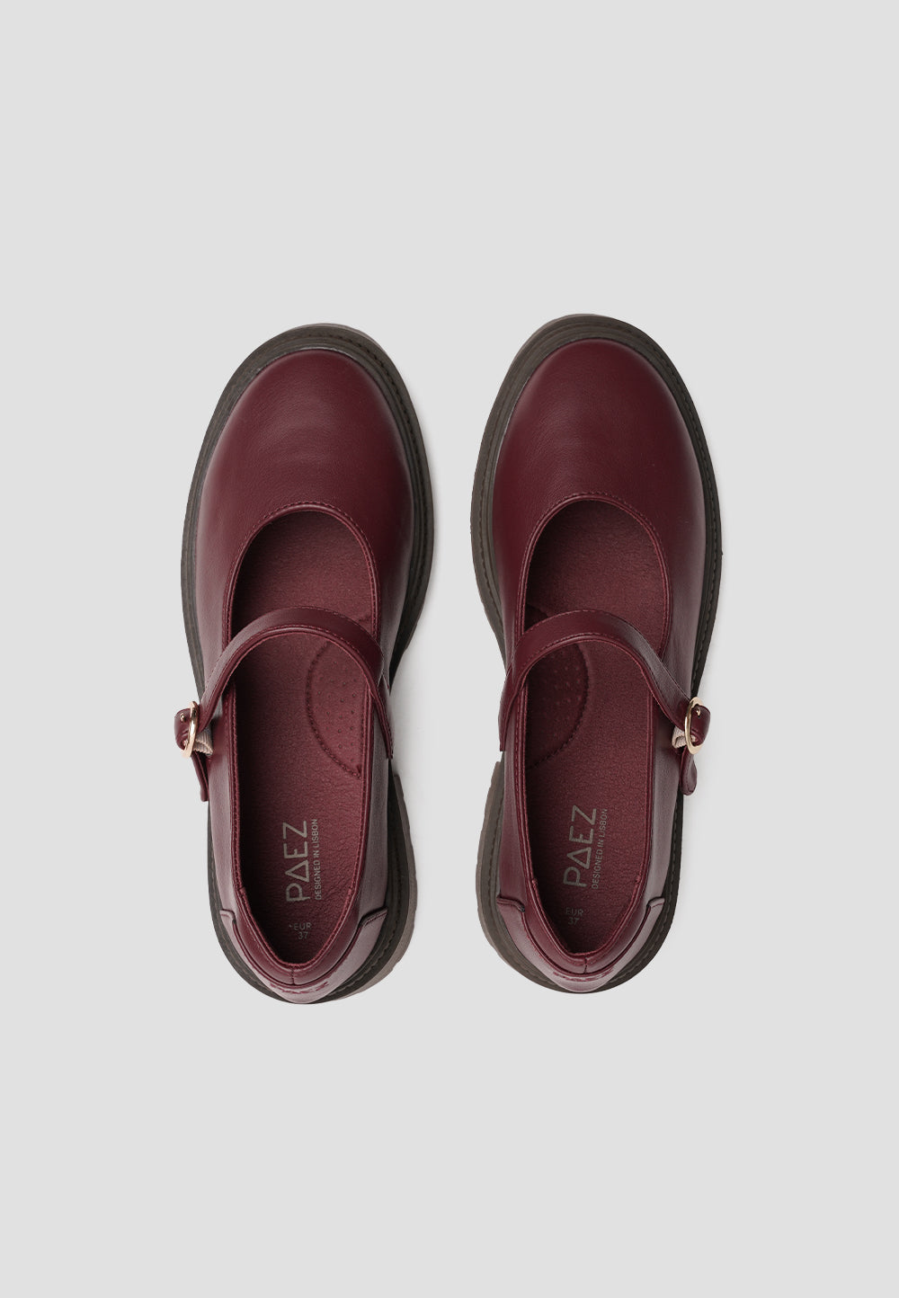 PLATFORM GUM MARY JANE MICROFIBER NAPA CHERRY