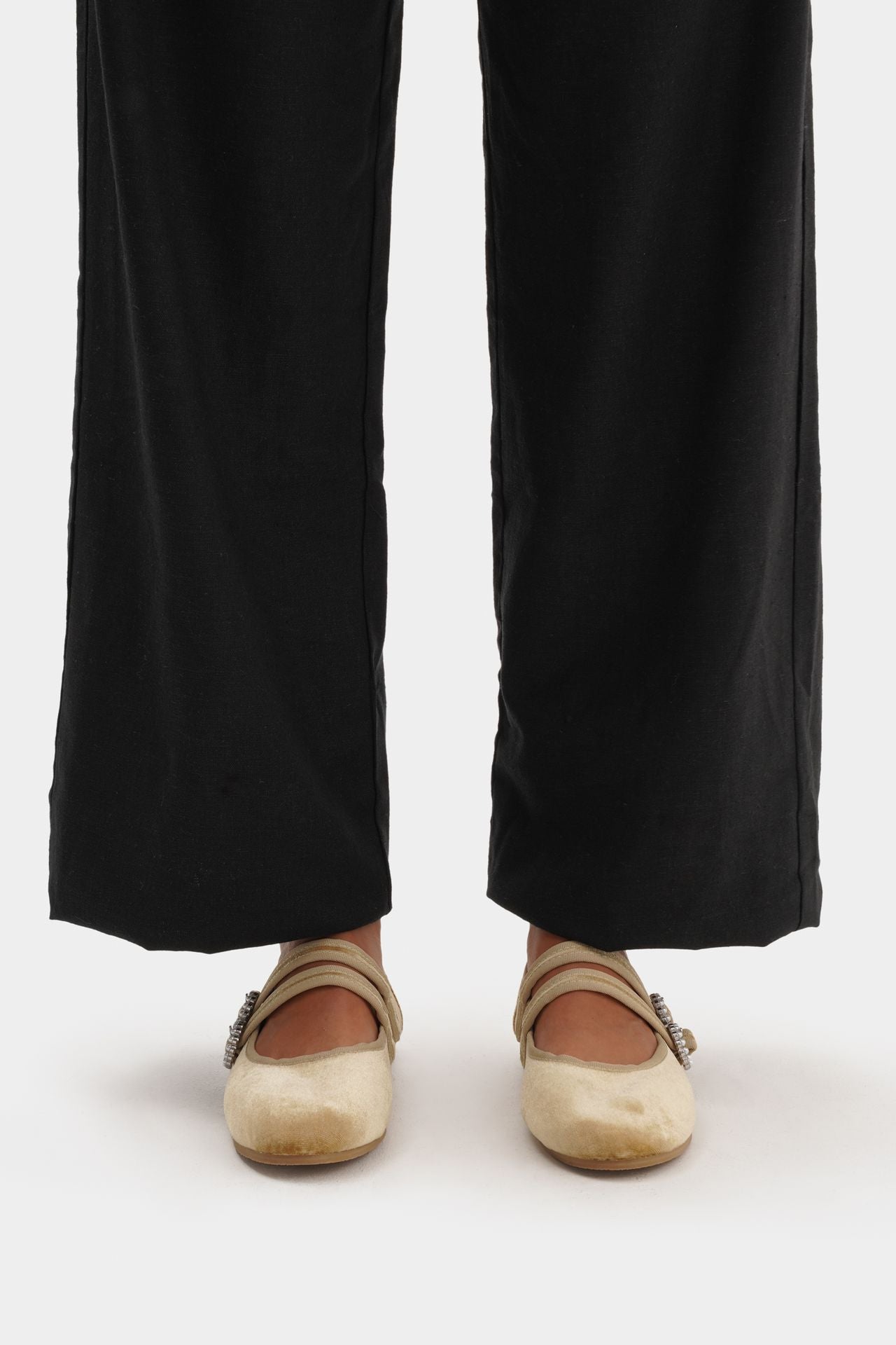 MARY JANE DOUBLE STRAP VELVET VANILLA