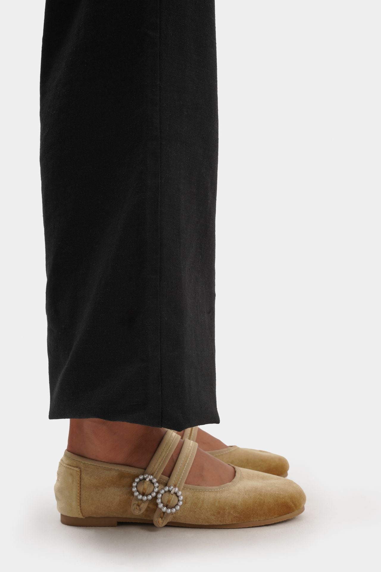 MARY JANE DOUBLE STRAP VELVET VANILLA