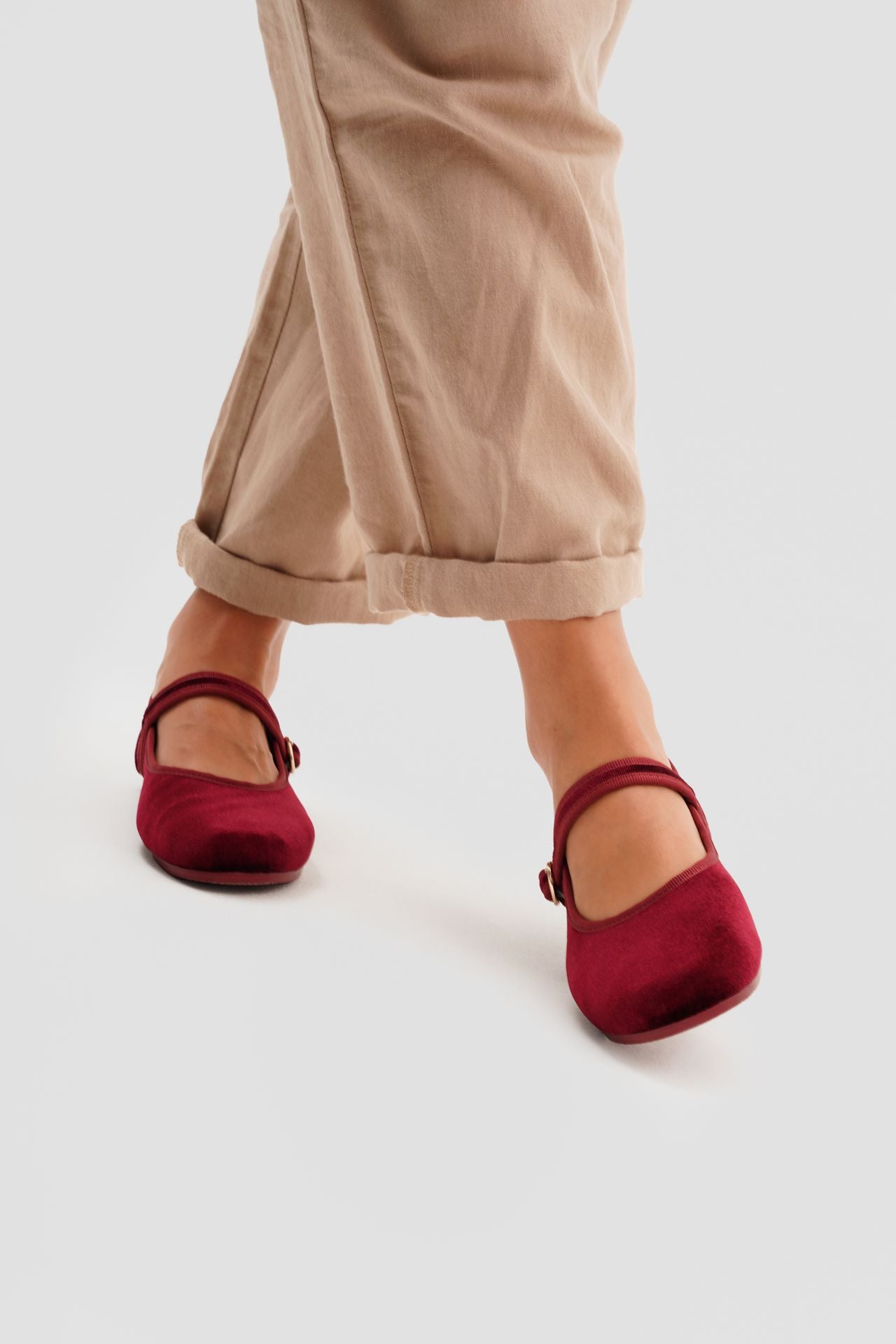 MARY JANE VELVET BURGUNDY