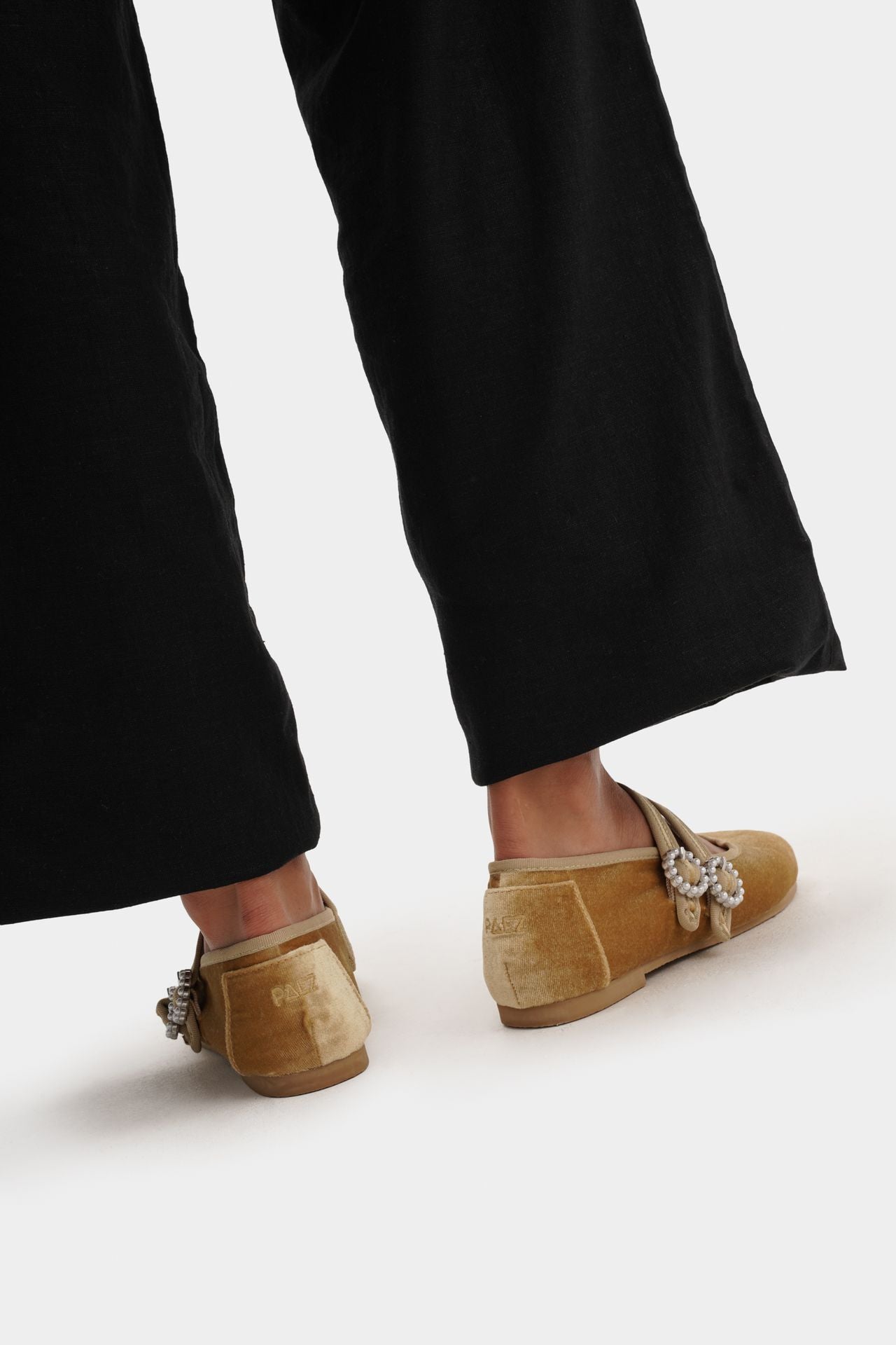 MARY JANE DOUBLE STRAP VELVET VANILLA