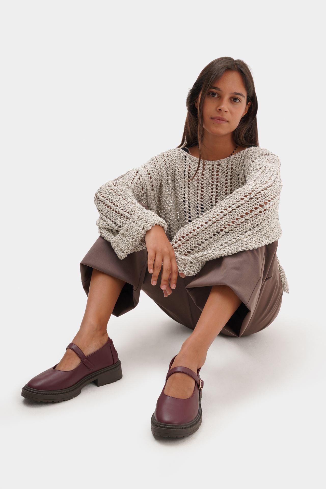 PLATFORM GUM MARY JANE MICROFIBER NAPA CHERRY