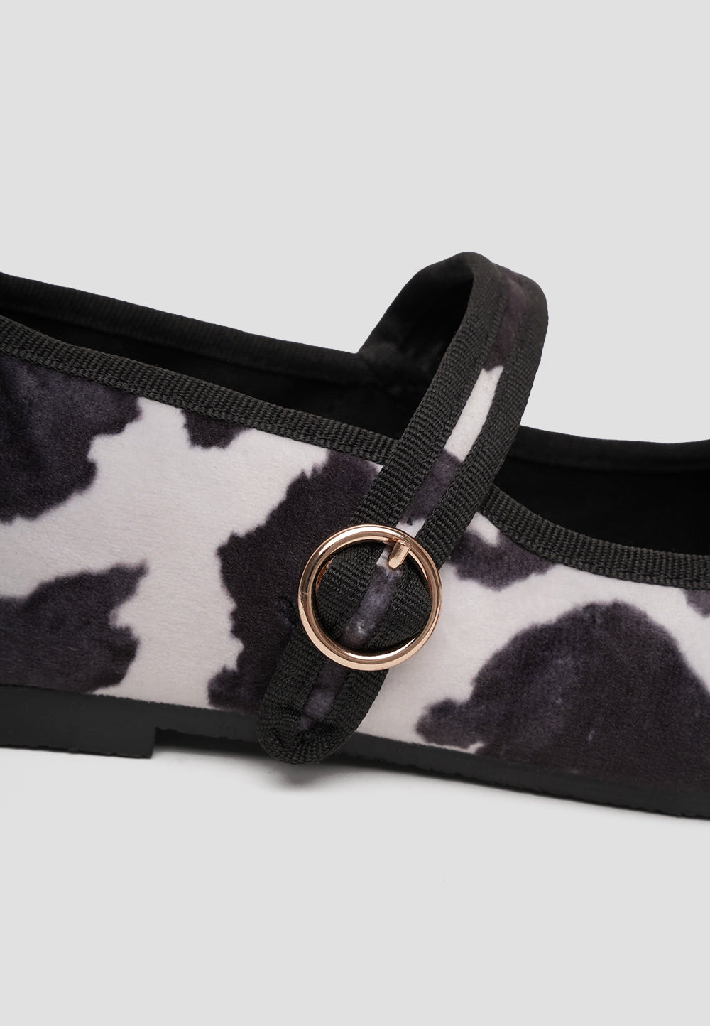 MARY JANE VELVET COW BLACK