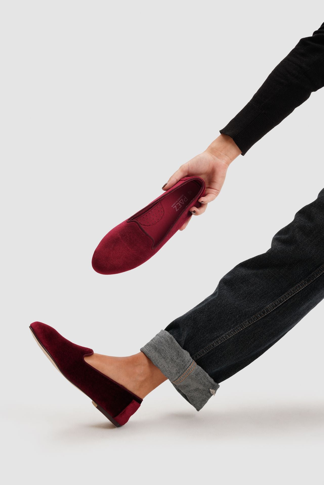 SLIPPER VELVET BURGUNDY