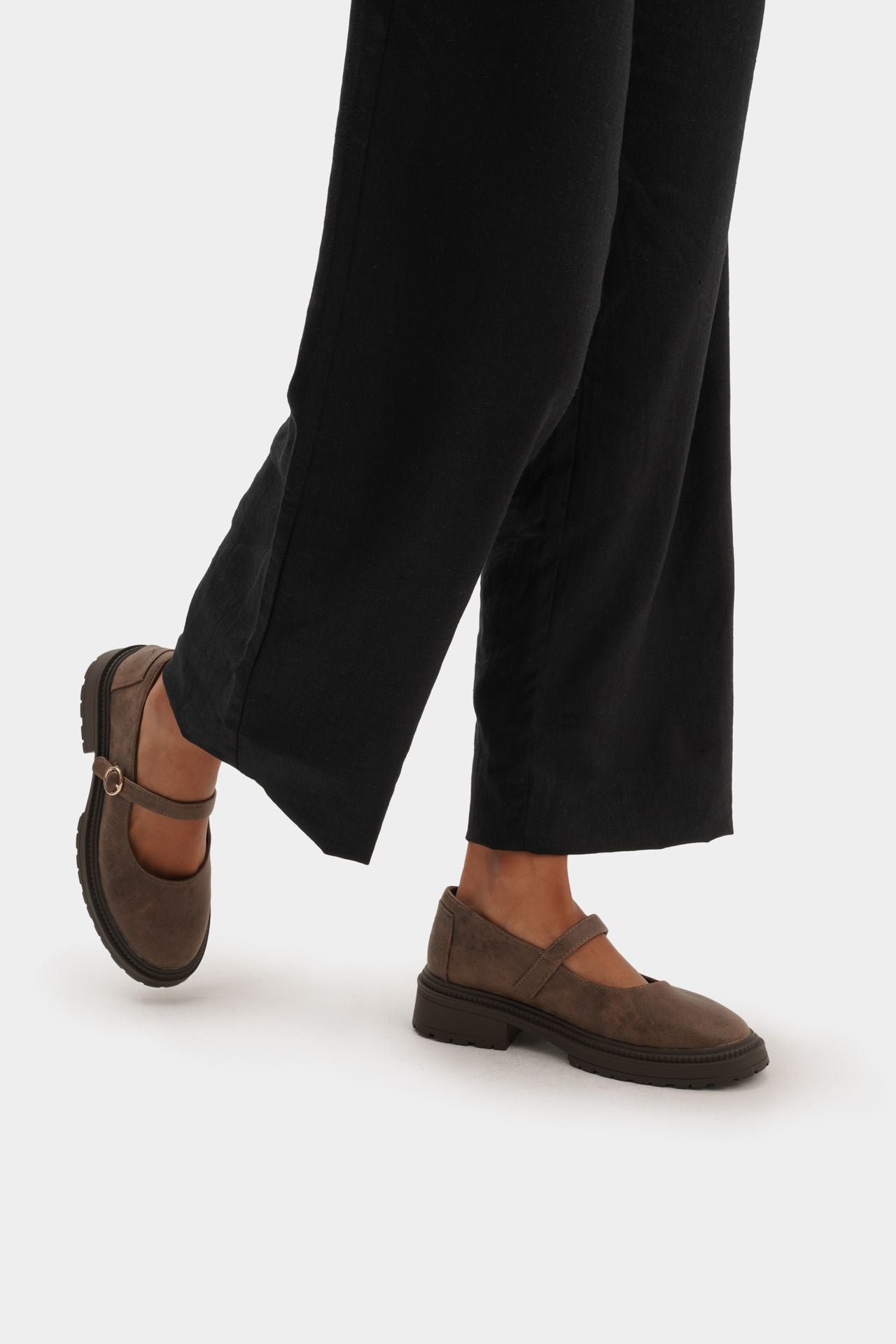 PLATFORM GUM MARY JANE MICROFIBER NAPA ESPRESSO