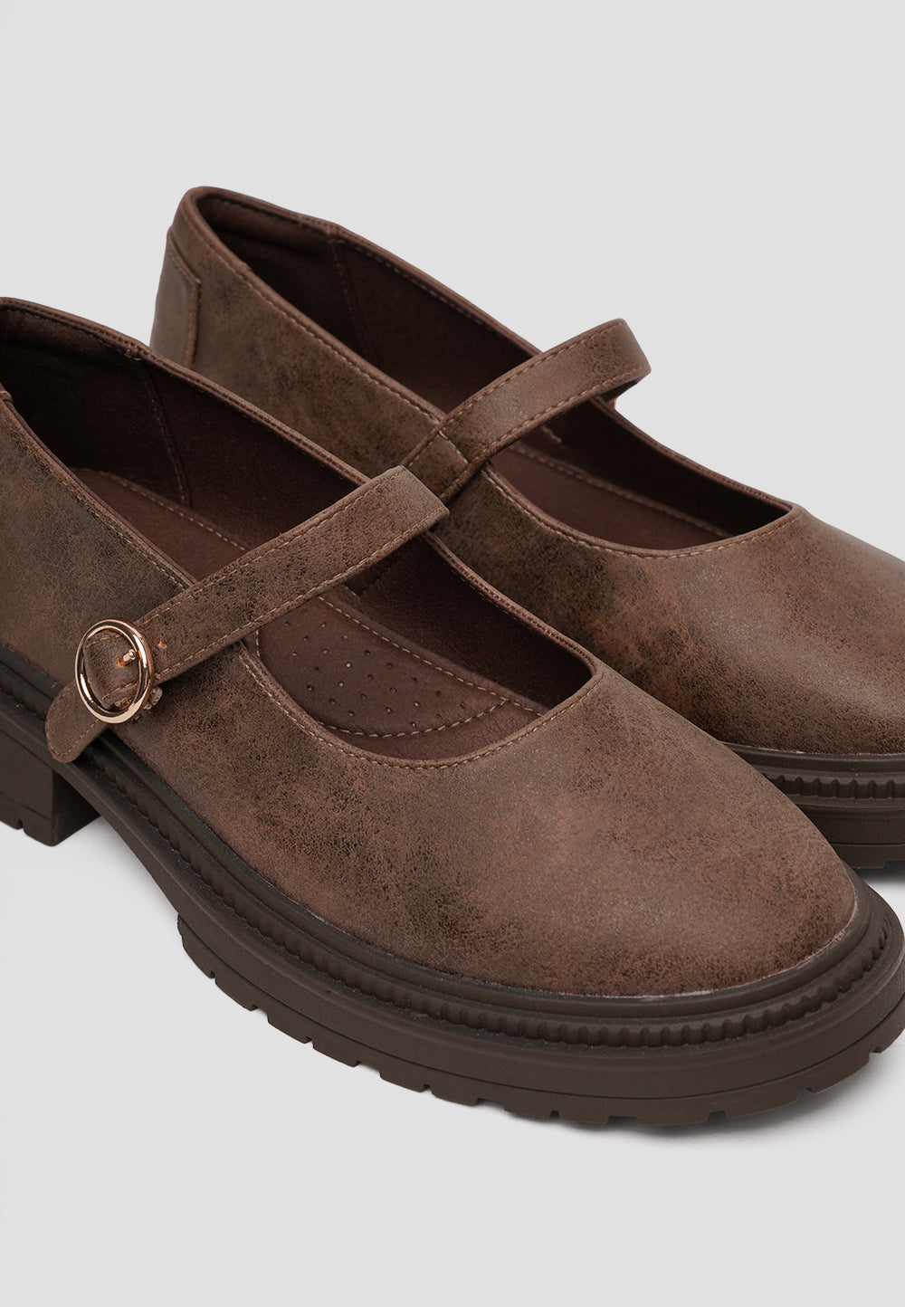 PLATFORM GUM MARY JANE MICROFIBER NAPA ESPRESSO