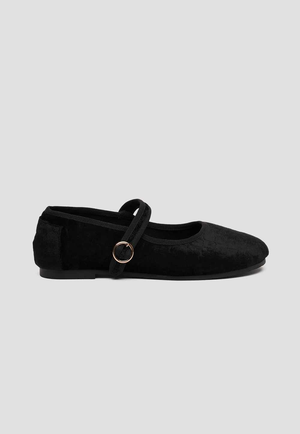 MARY JANE VELVET CROCODILE BLACK
