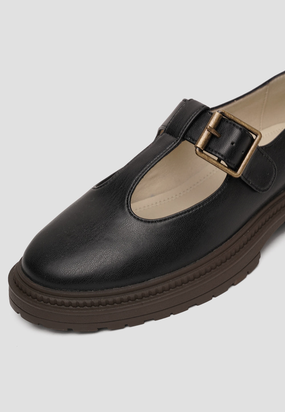 MARY JANE T-STRAP MICROFIBER NAPA BLACK