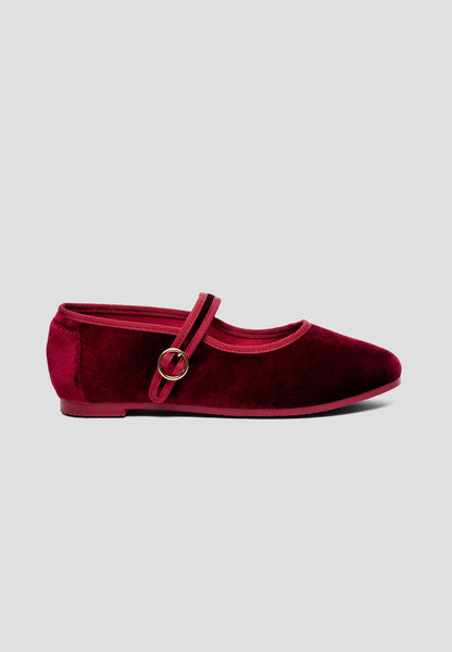 MARY JANE VELVET BURGUNDY